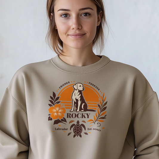 Forever Friends Sweatshirt – Personalisierbarer Labrador Aloha Pullover im Retro-Design