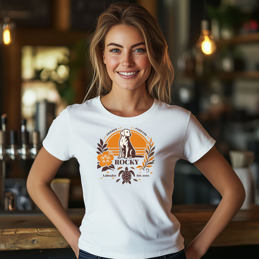 Forever Friends T-Shirt – Personalisierbares Labrador Aloha T-Shirt im Retro-Design