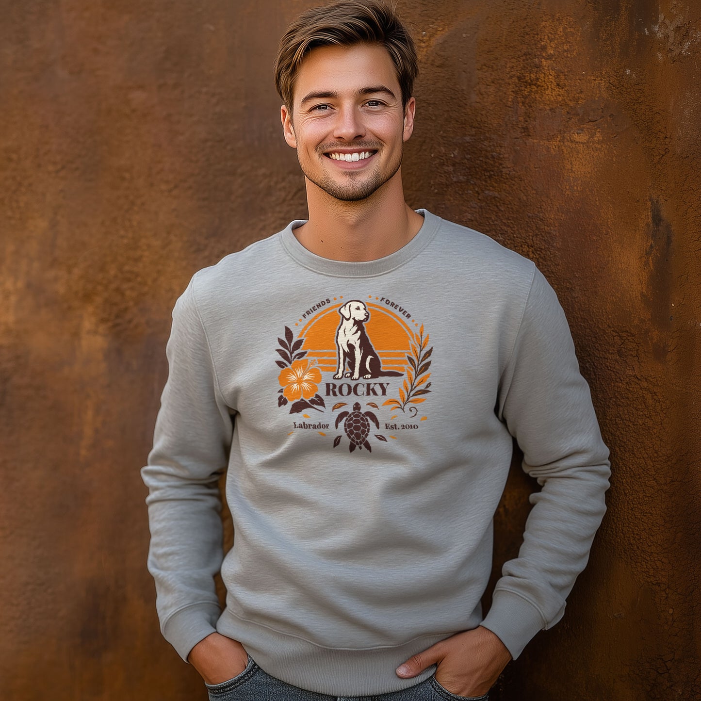 Forever Friends Sweatshirt – Personalisierbarer Labrador Aloha Pullover im Retro-Design
