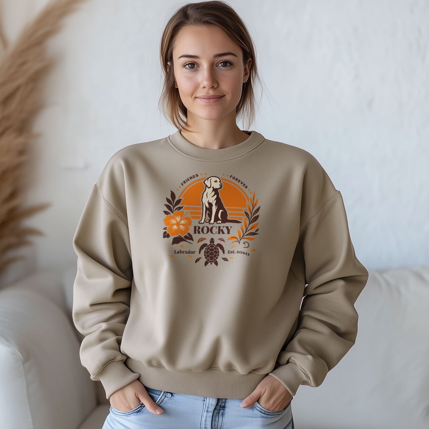 Forever Friends Sweatshirt – Personalisierbarer Labrador Aloha Pullover im Retro-Design