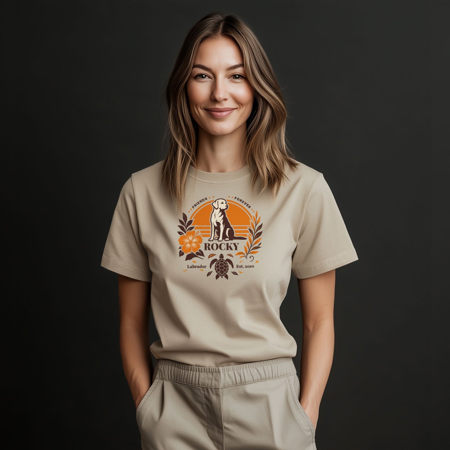 Forever Friends T-Shirt – Personalisierbares Labrador Aloha T-Shirt im Retro-Design