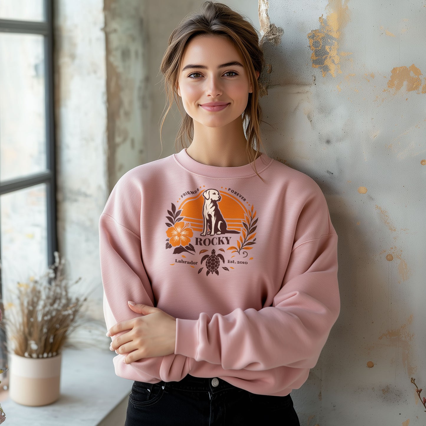 Forever Friends Sweatshirt – Personalisierbarer Labrador Aloha Pullover im Retro-Design