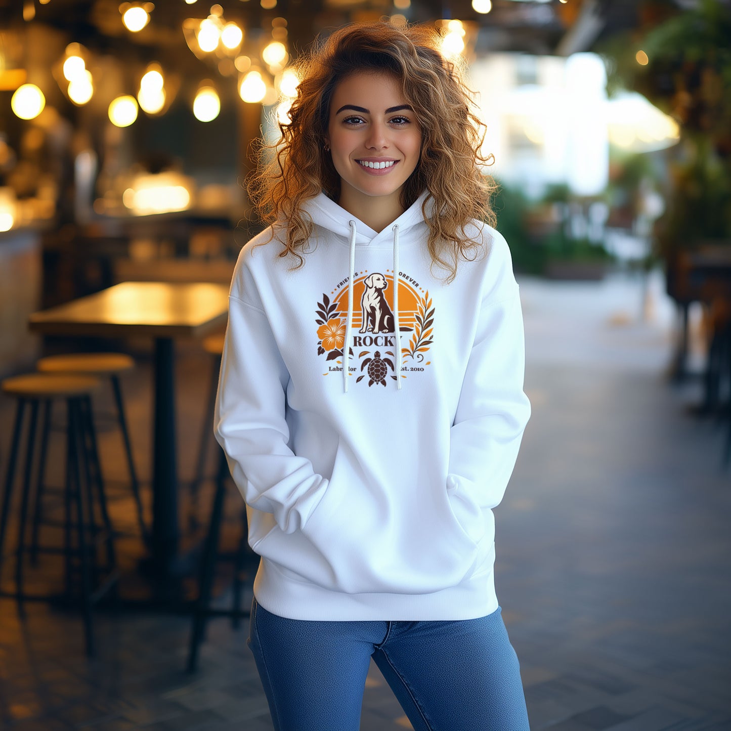 Forever Friends Hoodie – Personalisierbarer Labrador Aloha Hoodie im Retro-Design