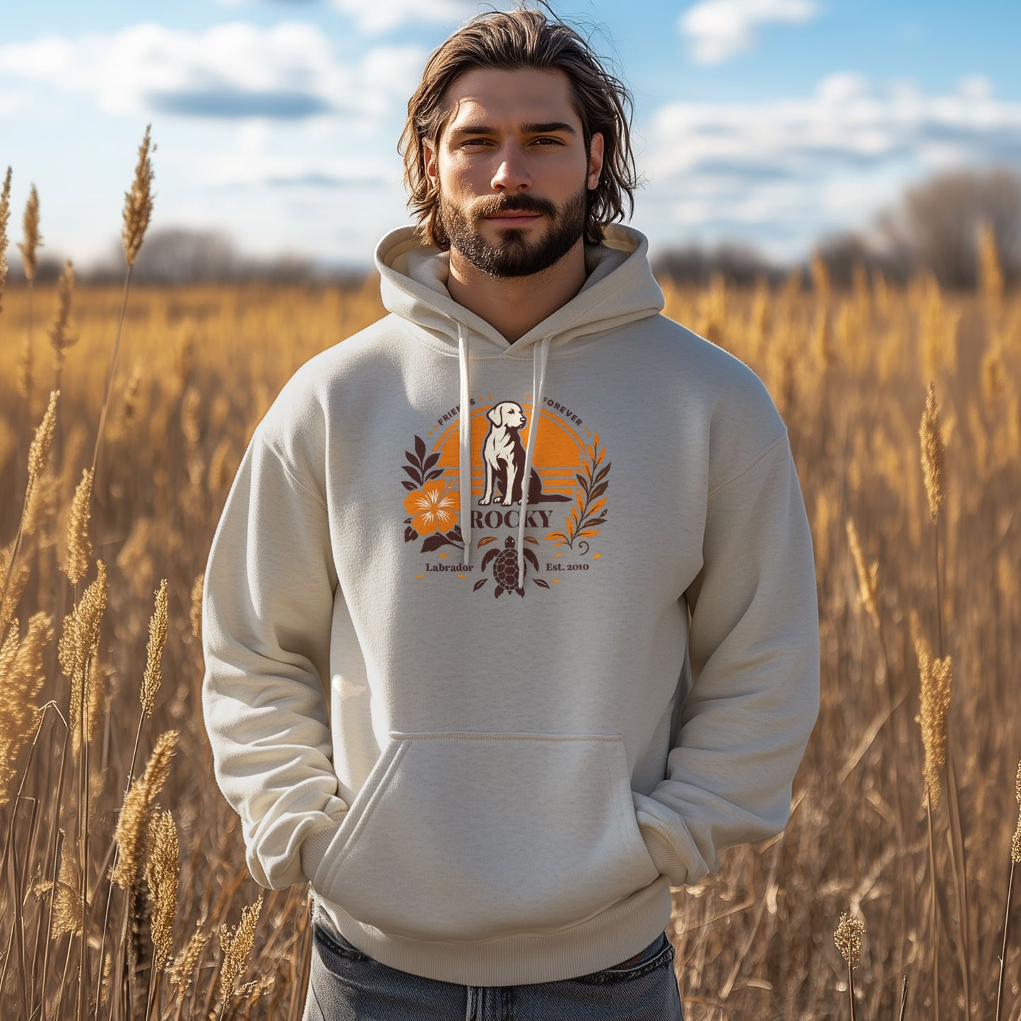 Forever Friends Hoodie – Personalisierbarer Labrador Aloha Hoodie im Retro-Design